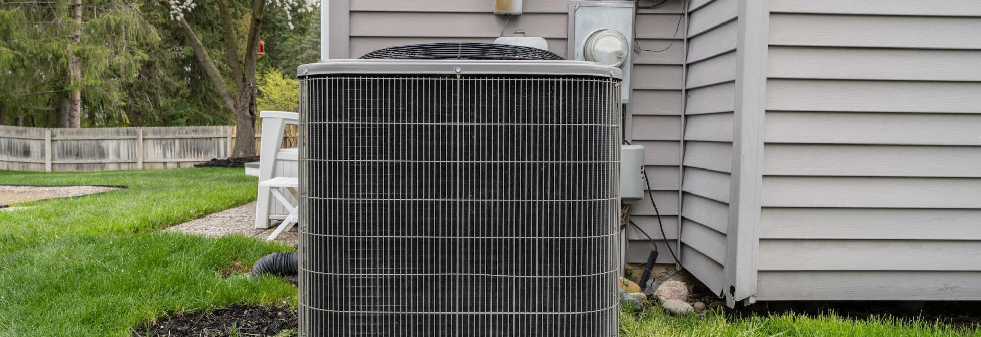 Condenser outside a home